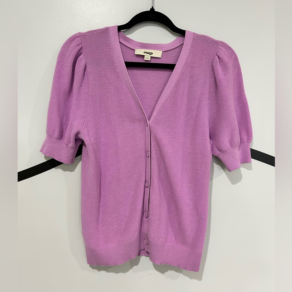 M LOFT Women's Purple Cardigan